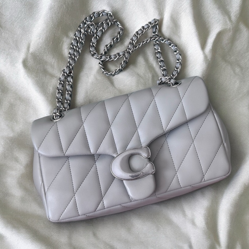 Coach Silver Quilted Shoulder Bag